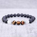 ブレスレット　アクセサリ—　タイガーアイビーズブレスレットeliminate negativity bracelet with 8mm lava stone, tigers eye amp; white jade beads