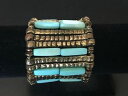 【送料無料】ブレスレット アクセサリ— ターコイズゴールドカフブレスレットturquoise and gold cuff bracelet(4)