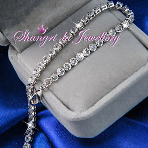 ̵ۥ֥쥹åȡ?ۥ磻ȥɥƥ˥Сեꥹ֥쥹å9k white gold gf tennis silver wedding bracelet with swarovski crystal l353s