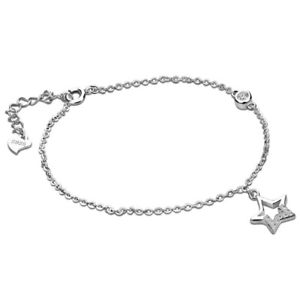 【送料無料】ブレスレット アクセサリ— ソリッドスターリングシルバークリアペンダントチェーンブレスレットsolid 925 sterling sil...