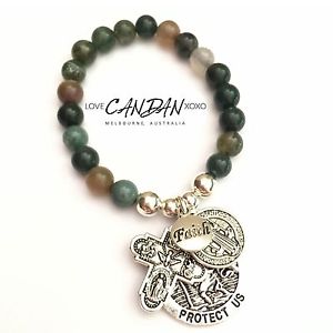 楽天hokushin【送料無料】ブレスレット　アクセサリ—　セントクリストファークロスベネディクトブレスレットsaint christopher five way travellers cross st benedict faith charm bracelet