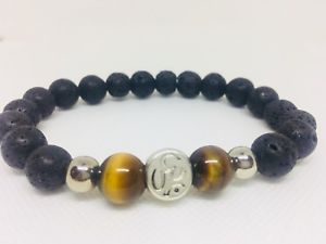 【送料無料】ブレスレット　アクセサリ—　タイガーアイブレスレットtiger eye and lava stone men bracelet