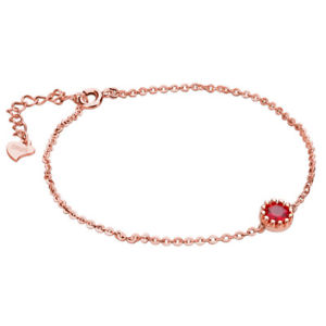 【送料無料】ブレスレット アクセサリ— ローズゴールドソリッドスターリングシルバーレッドペンダントチェーンブレスレットrose gold solid...