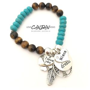 【送料無料】ブレスレット アクセサリ— ビーズファミリーライブi love you niece friendship charm beaded ke...