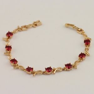 【送料無料】ブレスレット アクセサリ— ルビーファッションジュエリーゴールドブレスレットl728 beautiful red ruby fashio...