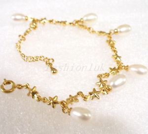 【送料無料】ブレスレット　アクセサリ—　レディースホワイトブラックパールゴールデンスターブレスレットクリスマス