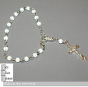 【送料無料】ブレスレット　アクセサリ—　ブレスレットストランドクリスチアーノロザリーホワイトパールbracelet strand cristiano rosary white pearl 5 mm of your choice