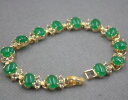 【送料無料】ブレスレット アクセサリ- ヒーターパールリンクブレスレット charm 8mm green heating jade oval pearl with aolly link bracelet 182cm l