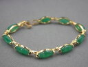 【送料無料】ブレスレット アクセサリ- ヒーターヒスイビードリンクブレスレット charm 6mm green heating jade marquise bead with aolly link bracelet 185cm l