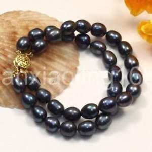 【送料無料】ブレスレット　アクセサリ—　ストランドタヒチアンブラックパールブレスレットインチ