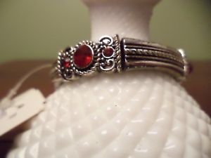 楽天hokushin【送料無料】ブレスレット　アクセサリ—　タグレディースブレスレットストレッチ wtag ladies girl bracelet 4 red stones silver filigree stretch beautiful