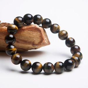 【送料無料】ブレスレット　アクセサリ—　ブレスレット10mmgenuine natural yellow tigers eye gemstone beads bracelet 10mm