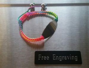 【送料無料】ブレスレット　アクセサリ—　サービスマルチカラーサテンマクラメステンレススチールブレスレットfree engraving personalized multi color satin macrame stainless steel bracelet