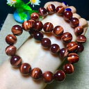 【送料無料】ブレスレット　アクセサリ—　レッドタイガーアイラウンドビーズブレスレットnatural red tigers eye gemstone round beads bracelet aaa 12mm 3