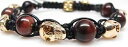 yzuXbg@ANZT?@womensuXbgmens womens crystal agate beaded gold skull bracelet