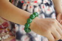 【送料無料】ブレスレット　アクセサリ—　ペレットラウンドビーズブレスレットlarge pellet round bead 18mm natural green jade elastic gem bracelets