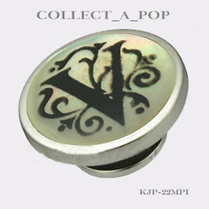 ブレスレット　アクセサリ—　スターリングシルバーレターauthentic kameleon sterling silver letter of pearl v jewelpop kjp022mpi