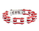 yzuXbg@ANZT?@XeXX`[zCgbhoCN`F[uXbgAJwomens stainless steel white red bling bike chain bracelet usa seller