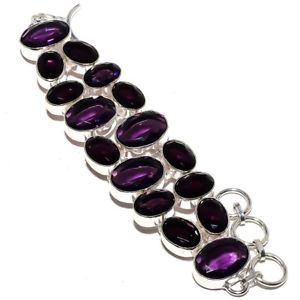 【送料無料】ブレスレット　アクセサリ—　ソリッドアメジストハンドメイドブレスレットsolid amethyst gemstone jewelry handmade bracelet 78