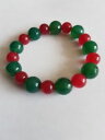 【送料無料】ブレスレット アクセサリ— ストレッチブレスレットgreen agate and red jade stretch gemstone bracelet(4)