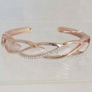 【送料無料】ブレスレット アクセサリ— ローズゴールドブレスレットカフピンクオーストリアレディースファッションrose gold bracelet ...