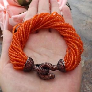 【送料無料】ブレスレット アクセサリ— オレンジブレスレットクラスプge062310 8 20 strands orange jade bracelet cz clasp 【送料無料】ブレスレット アクセサリ— オレンジブレスレットクラスプge062310 8 20 strands orange jade bracelet cz clasp