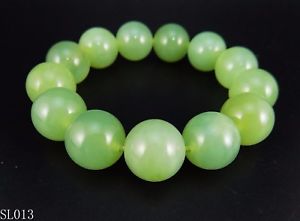 【送料無料】ブレスレット　アクセサリ—　ナチュラルグレードヒスイブレスレットビード listing100 natural grade a chinese nephrite jade bracelet no treatment 15mm bead sl013