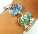 【送料無料】ブレスレット アクセサリ- アワビシェル925スターリングチェーンブレスレットsf054natural abalone shell 925 sterling silver chain bracelet women jewelry sf054