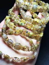 【送料無料】ブレスレット アクセサリ- 10*8 ̄13*11mmルチルチタンストレッチブレスレット10*8~13*11mm natural gold rutilated quartz titanium stretch crystal bracelet