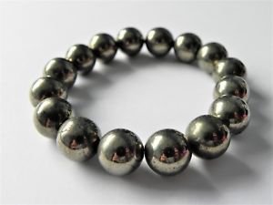 【送料無料】ブレスレット　アクセサリ—　ストレッチブレスレットchunky pyrite gemstone stretch bracelet