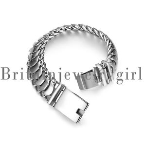 【送料無料】ブレスレット　アクセサリ—　インチステンレススチールリンクチェーンブレスレット846 inches high polished stainless steel wide link chain bracelet for men*19mm