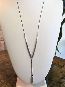 【送料無料】ブレスレット　アクセサリ—　パワーストーンアジャスタブルネックレスシルバートーンスレッド