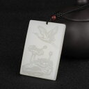 【送料無料】ブレスレット アクセサリ— ホワイトジェイドロータスクレーンchinese natural white jade handcarved ...