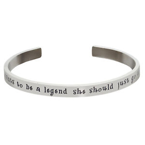 【送料無料】ブレスレット　アクセサリ—　カフブレスレットジェーンwomens famous womens quotes cuff bracelet be a legend calamity jane