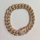 【送料無料】ブレスレット アクセサリ- ローズホップ12mm 9インチマイアミブレスレット5ct czrose gold iced out hip hop 12mm 9inch miami curb chain wrist bracelet 5ct cz