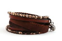 【送料無料】ブレスレット　アクセサリ—　ラップブレスレットシルクレザートーンハンドメイドリーwrap bracelet silk leather * brown tonesfirepolished * 100 handmade, li