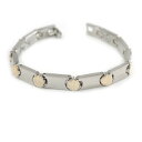 【送料無料】ブレスレット アクセサリ— モチーフブレスレット 19cmlplated alloy metal ladies magnetic bracelet with gold tone circle motif 19cm l