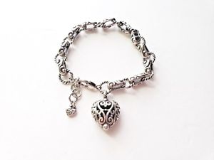 【送料無料】ブレスレット　アクセサリ—　ブライトンビビシルバーリンクブレスレットbrighton bibi heart charm silver link bracelet retired