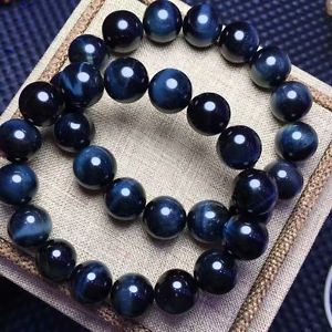 ブレスレット　アクセサリ—　ホーク1ブレスレットaaaa11mmgenuine natural hawks eye gemstone round beads one bracelet aaaa 11mm