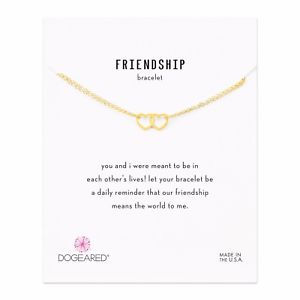 【送料無料】ブレスレット　アクセサリ—　リンクハートチェーンゴールドローオープンブレスレットdogeared friendship small linked open heart chain gold dipped bracelet