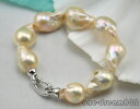 【送料無料】ブレスレット　アクセサリ—　バロックピンクパールブレスレット8 25mm baroque bbay pink keshi reborn pearl bracelet