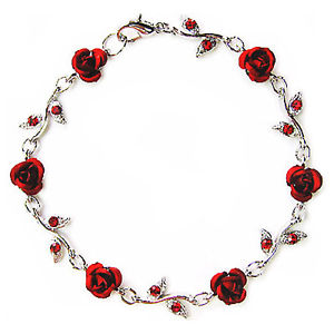 【送料無料】ブレスレット アクセサリ— スワロフスキークリスタルホットレッドローズブレスレットクリスマスw swarovski crystal ho...