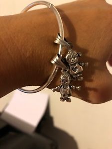 【送料無料】ブレスレット　アクセサリ—　シルバーブレスレットペンダントwomen silver bracelet with children pendants