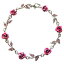 【送料無料】ブレスレット　アクセサリ—　スワロフスキークリスタルピンクバラブレスレットクリスマスw swarovski crystal ~pink rose flower~ floral bridal wedding bracelet xmas gift