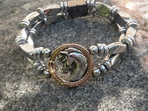 【送料無料】ブレスレット　アクセサリ—　メンズレディースシルバーヘマタイトブレスレットアラビアス..