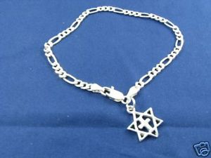 ブレスレット　アクセサリ—　メンズデビッドクロスブレスレットメシアニックmens messianic star of david and cross charm bracelet