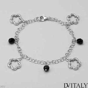 【送料無料】ブレスレット　アクセサリ—　イタリアブレスレットスターリングシルバーdv italy bracelet with genuine crystal well made in 925 sterling silver