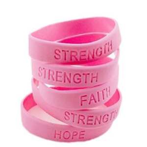 【送料無料】ブレスレット　アクセサリ—　500pcピンクribbonアウェアネスブレスレットsurvivor faith s..