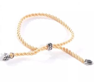 【送料無料】ブレスレット　アクセサリ—　デビッドシルクコードブレスレットdavid yurman silver and yellow silk cord adjustable bracelet nwot *