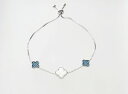 ブレスレット　アクセサリ—　スターリングシルバーパールクリスタルブレスレット925 sterling silver adjustable bracelet mother of pearl crystal women jewelry